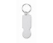Recycled aluminium keyring for shopping trolley use colour silver
