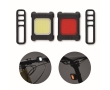 Set of 2 rechargeable bike lights with 3 lighting modes colour black