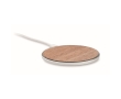 Circular wireless charger with walnut top detail, 15W colour wood