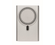 Magnetic fast-charging wireless charger with power bank, 15W colour matt silver