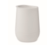 Double-walled travel cup with sliding lid closure colour white