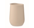 Double-walled travel cup with sliding lid closure colour beige