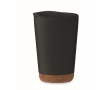 Double-walled travel cup with cork detail at the base, 300 ml colour black