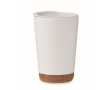 Double-walled travel cup with cork detail at the base, 300 ml colour white