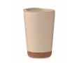 Double-walled travel cup with cork detail at the base, 300 ml colour beige