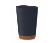 Double-walled travel cup with cork detail at the base, 300 ml colour navy-blue