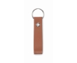 Keyring with synthetic leather strap in classic colours colour brown