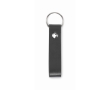 Keyring with synthetic leather strap in classic colours colour black