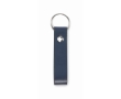 Keyring with synthetic leather strap in classic colours colour navy-blue