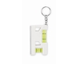 Keyring with dual bubble level, 7 cm ruler, and magnetic base colour white