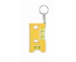 Keyring with dual bubble level, 7 cm ruler, and magnetic base colour yellow