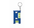 Keyring with dual bubble level, 7 cm ruler, and magnetic base colour royal blue