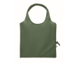 Compact and foldable recycled cotton shopping bag, 140 g/m2 colour dark green