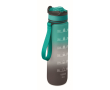 RPET bottle with spout and water consumption schedule, 1L colour aquamarine