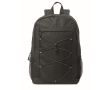 RPET polyester backpack with mesh pockets on both sides colour black