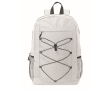 RPET polyester backpack with mesh pockets on both sides colour white