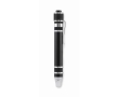 Aluminium multi-tool in pen shape with built-in flashlight colour black