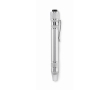 Aluminium multi-tool in pen shape with built-in flashlight colour silver