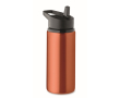 Recycled stainless steel bottle with spout and handle, 500 ml colour orange
