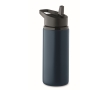 Recycled stainless steel bottle with spout and handle, 500 ml colour navy-blue