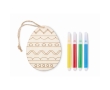 Easter egg painting set with hanging egg and 4 markers colour wood