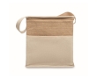 Jute cooler bag with front pocket, 3L capacity colour beige