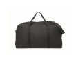 Monochrome travel bag made from recycled fabric with double handles colour black