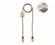 Charging cable with bamboo details, customisable, 60W colour wood