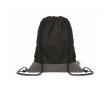 RPET drawstring backpack with leather detail at the base colour black