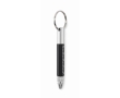 Multi-purpose keyring with black ink pen and tools colour black