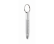 Multi-purpose keyring with black ink pen and tools colour matt silver