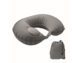Inflatable travel pillow with inflater and deflation system colour dark grey