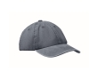 Washed cotton baseball cap with Velcro closure, 265 g/m2 colour blue