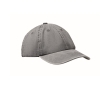 Washed cotton baseball cap with Velcro closure, 265 g/m2 colour grey