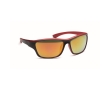 Sports sunglasses with mirrored lenses and coloured details colour red