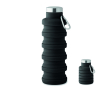 Foldable silicone bottle with carabiner 500ml colour black