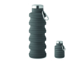 Foldable silicone bottle with carabiner 500ml colour dark grey