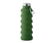 Foldable silicone bottle with carabiner 500ml colour dark green