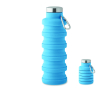 Foldable silicone bottle with carabiner 500ml colour light blue