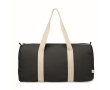 Travel bag with side compartment and natural colour details colour black