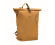 Recycled cotton roll-top backpack with front zipper colour mustard