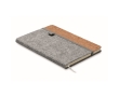 RPET felt and cork cover notebook with lined pages, A5 colour grey