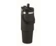 Double-walled cup with straw, spout, and carry handle, 850 ml colour black