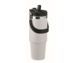 Double-walled cup with straw, spout, and carry handle, 850 ml colour white