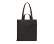 Shopping bag with short handles and side pocket, 380 g/m2 colour black
