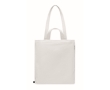 Shopping bag with short handles and side pocket, 380 g/m2 colour white