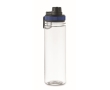 Transparent RPET bottle with lid and carry handle, 750 ml colour blue