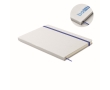 Notebook with elastic band and coloured bookmark, lined A5 pages colour blue