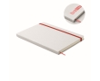 Notebook with elastic band and coloured bookmark, lined A5 pages colour red