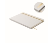Notebook with elastic band and coloured bookmark, lined A5 pages colour gold